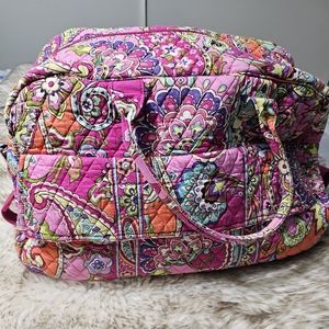 Vera Bradley Vera Grand weekender Tote in Pink Swirls.